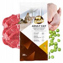 Sausas kačių pašaras MYCROCK su jautiena ir vištiena, 20 kg, suaugusioms katėms, blizgančiam kailiui
