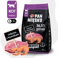 Sausas kačių maistas Pan Mięsko, veršiena ir krevetės, mažos granulės, 10 kg