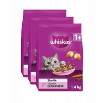 Sausas kačių pašaras WHISKAS Sterile su lašiša, 1,4 kg