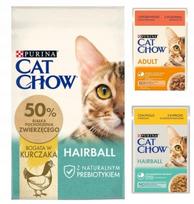 Sausas kačių maistas Cat Chow Hairball su vištiena, 1,5 kg + 2 maišeliai