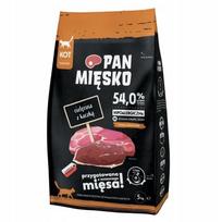 Sausas kačių ėdalas Pan Mięsko su veršiena ir antiena, vidutinio dydžio granulės, 5 kg