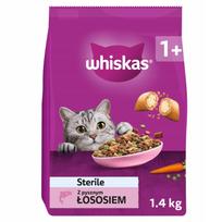 Sausas kačių pašaras WHISKAS Sterile su lašiša, 1,4 kg