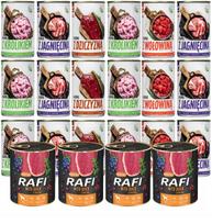 Šunų konservai RAFI + TUF TUF, įvairių skonių, 24 x 400 g (9,6 kg)