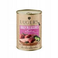 Šunų konservai Luger's Daily Pleasures su kalakutiena, brokoliais ir rudaisiais ryžiais, 400 g