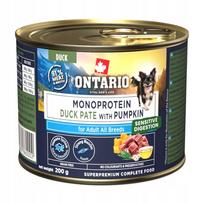 Šunų konservai ONTARIO Monoproteinas su antiena ir moliūgu, 200 g