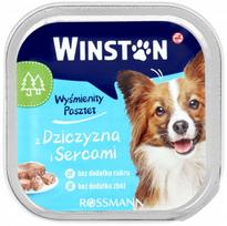Šunų konservai WINSTON su elniena ir širdelėmis, 150 g