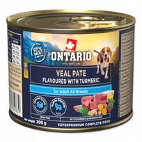 Šunų paštetas ONTARIO su veršiena ir ciberžole, 200 g, super premium