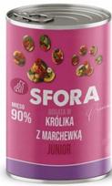 Šunų maistas Sfora su triušiena ir morkomis, jauniems šunims, 400 g