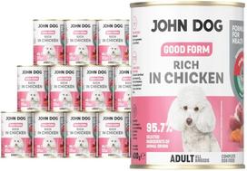Šunų konservai John Dog Good Form su vištiena, 12 x 400 g