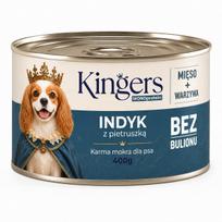 Šunų konservai KINGERS su kalakutiena ir petražolėmis, lengvai virškinami, monoproteinas, 400 g