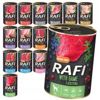 Šunų konservai Rafi be grūdų, 20 x 400 g, 8 skonių rinkinys