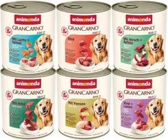 Šunų konservai Animonda GranCarno Adult, 6 x 800 g, 6 skirtingi skoniai, be paukštienos