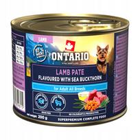 Šunų paštetas ONTARIO su ėriena ir šaltalankiais, 200 g