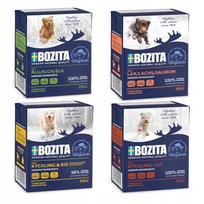 Šunų konservai Bozita, įvairių skonių, 6 x 370 g, gabaliukai drebučiuose, pakuotė