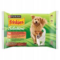 Šunų ėdalas FRISKIES su padažu, suaugusiems, 4 x 85 g + dovana