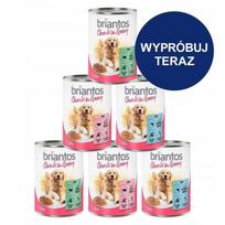 Šunų konservai Briantos gabaliukais padaže, 12 x 415 g, 4 skoniai, be cukraus