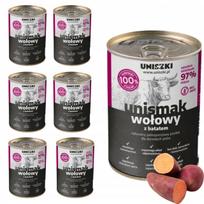 Šunų konservų rinkinys UNISMAK su jautiena, 6 x 800 g, su dangteliu