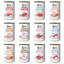 Šunų konservai BRIT MONO, įvairių skonių, 12 x 400 g, monoproteininiai, be grūdų