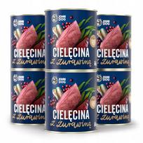 Šunų konservai John Dog Berry Line, veršiena su spanguolėmis, 6 x 800 g