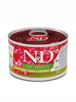 Šunų konservai Farmina N&D Quinoa Skin&Coat su antiena, suaugusiems mažų veislių, 140 g