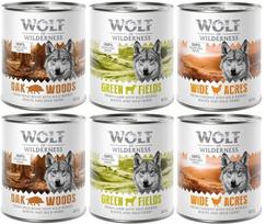 Šunų konservai WOLF OF WILDERNESS, mėsos rinkinys, 6 x 800 g, JAG/KUR/DZI
