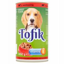 Šunų konservai Tofik su jautiena, 1,25 kg
