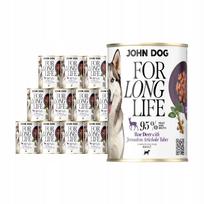 Šlapias šunų maistas su stirniena ir topinambais, 12 x 400 g, John Dog ForLongLife