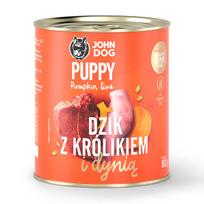 Sausas šunų maistas John Dog, su laukiniu triušiu ir moliūgu, šuniukams, 800 g