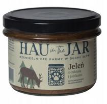 Šlapias šunų maistas Hau in the Jar su elniena ir cukinijomis, 200 g stiklainyje