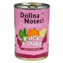 Šunų konservai Dolina Noteci Superfood su antiena ir putpelių mėsa, 400 g