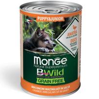 Šunų ėdalas Monge BWild Puppy & Junior su antiena, moliūgu ir cukinija, 400 g