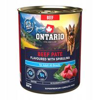 Šunų paštetas ONTARIO su jautiena ir spirulina, 800 g