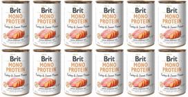 Šunų konservai Brit Mono Protein su kalakutiena ir bulvėmis, 12 x 400 g