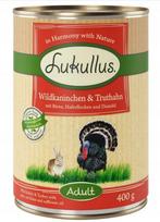 Šlapias pašaras šunims Lukullus Natural, 400 g, laukinis triušis ir kalakutiena