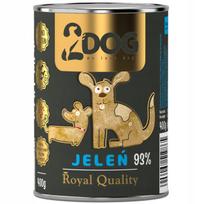 Šunų konservai 2Dog su elniena, 93 % mėsos, monobaltyminiai, 400 g