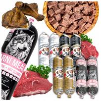 Šunų konservai dešrelėmis AS, 90% mėsos, 8 x 1 kg, su nemokama mentele