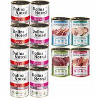 Šunų konservų rinkinys 12x400g: 8x Dolina Noteci Premium + 4x Super Rafi