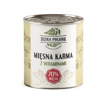 Šunų konservai Dzika Polana su vitaminais, 70% mėsos, 850 g