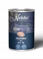 Šunų konservai NEKKO MONO su putpelių mėsa, be grūdų ir be vištienos, 400 g