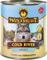 Šunų pašaras WOLFSBLUT Cold River su upėtakiu ir saldžiąja bulve, 800 g
