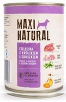 Šunų konservai MAXI NATURAL su veršiena, triušiena ir žirneliais, 800 g