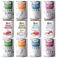 Šunų konservai BRIT Gaczoo MONO PROTEIN, įvairūs skoniai, 12 x 400 g