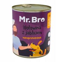 Šunų konservai MR. BRO MONOPROTEIN jautiena (94 %) su obuoliais, 800 g