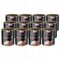 Šlapi šunų pašaras Piper Animals su kalakutiena ir brokoliais, 12 x 800 g