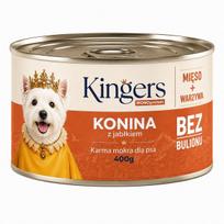 Šunų konservai KINGERS su arklių mėsa ir obuoliais, monoproteininiai, hipoalerginiai, 400 g