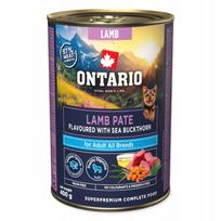 Šunų konservai ONTARIO ADULT su ėriena ir šaltalankiais, 400 g