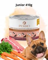 Šunų konservai Perro Junior su kiauliena ir morkomis, 410 g