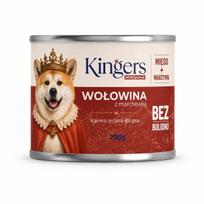 Šunų konservai KINGERS su jautiena ir morkomis, be grūdų, 200 g