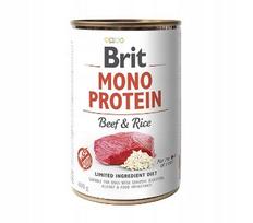 Šunų konservai Brit Mono Protein su jautiena ir ryžiais, 6 × 400 g