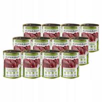 Šunų konservai Super Rafi su elniena ir anties širdelėmis, 12 x 400 g